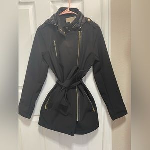 Michael Kors Zipper Coat with hidden hood zip
